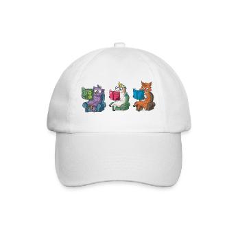 Niedliche Tiere lesen Believe In Yourself Design - Baseballkappe - Weiß/Weiß - Vorne