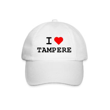 Ich liebe Tampere - I love Tampere - Baseballkappe - Weiß/Weiß - Vorne