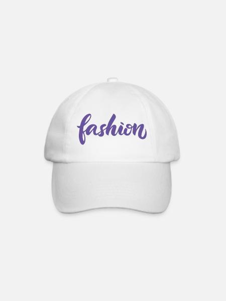 Mode-Violett-Mode-Lettering-Skript-Trend - Baseballkappe - Weiß/Weiß