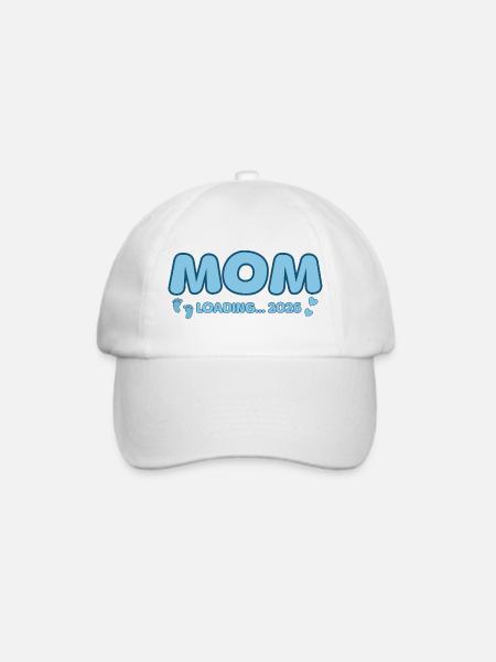 Mom Loading 2026 - Baseballkappe - Weiß/Weiß
