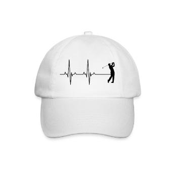 Golf Heartbeat Golfing Frauen - Baseballkappe - Weiß/Weiß - Vorne