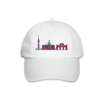 Madrid City Skyline Royal Palac Line Art - Baseballkappe - Weiß/Weiß - Vorne
