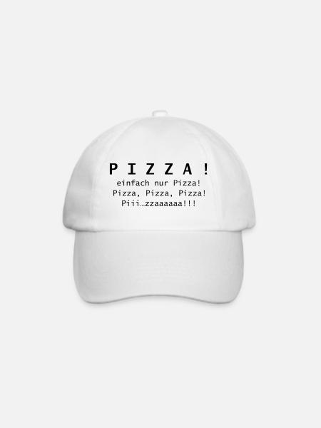 Pizza! einfach nur Pizza. - Baseballkappe - Weiß/Weiß