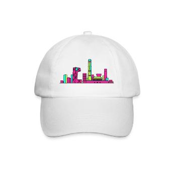 Beijing City Skyline CCTV-Turm Modern Line Art - Baseballkappe - Weiß/Weiß - Vorne