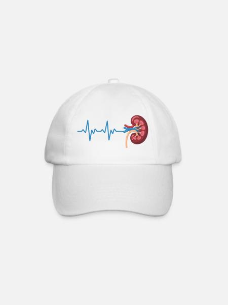 Nierenrhythmus Grafik - Baseballkappe - Weiß/Weiß