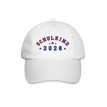 Schulkind 2026 - cool & neutral - Baseballkappe - Weiß/Weiß - Vorne