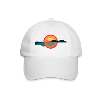 Sunrise Horizon – Minimal Horizon Design - Baseballkappe - Weiß/Weiß - Vorne