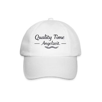 Qualitätszeit Angelzeit - Baseballkappe - Weiß/Weiß - Vorne