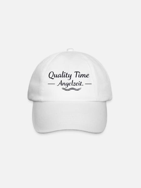 Qualitätszeit Angelzeit - Baseballkappe - Weiß/Weiß