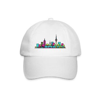 Canberra City Skyline Parlament: Moderne Kunst - Baseballkappe - Weiß/Weiß - Vorne