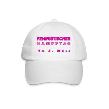 Feministischer Kampftag am 8. März Geschenkidee  - Baseballkappe - Weiß/Weiß - Vorne