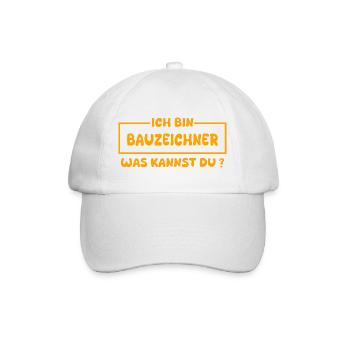 Geschenk für Bauzeichner - Baseballkappe - Weiß/Weiß - Vorne