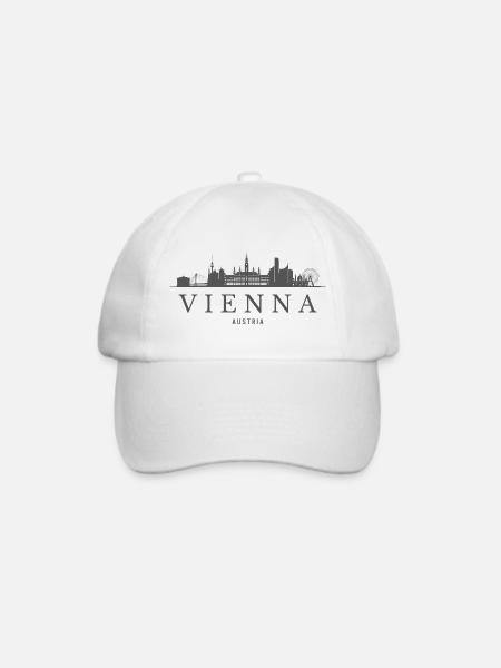 Wien, Österreich, Wiener Skyline - Baseballkappe - Weiß/Weiß