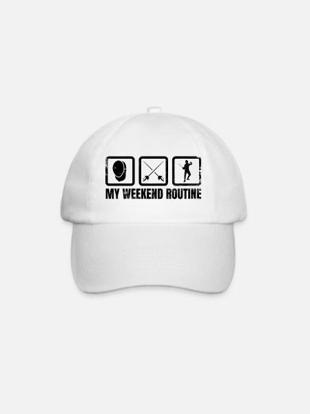 Meine Wochenendroutine - Baseballkappe - Weiß/Weiß