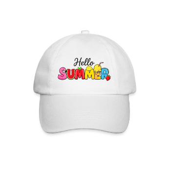 Hello Summer Obstbuchstaben - Baseballkappe - Weiß/Weiß - Vorne