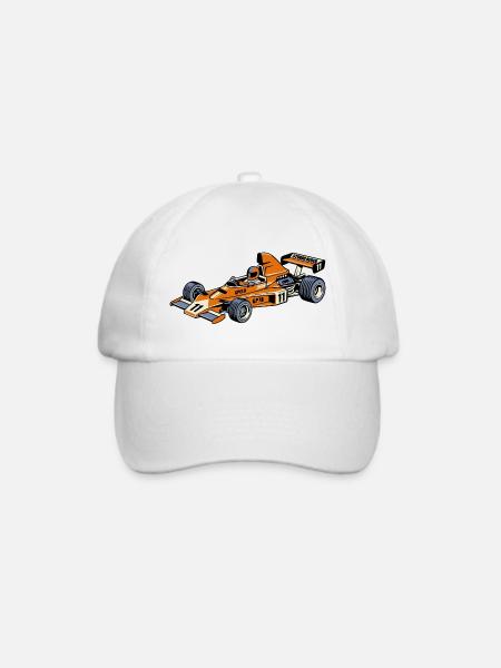 Rennwagen Vintage Orange - Baseballkappe - Weiß/Weiß