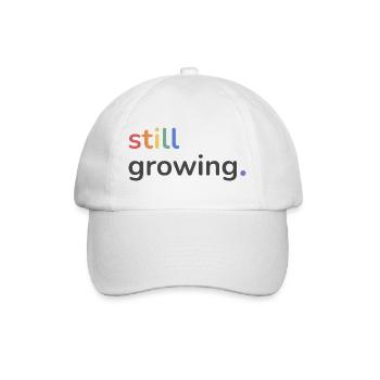 Still Growing Pride Regenbogen minimalistisch - Baseballkappe - Weiß/Weiß - Vorne