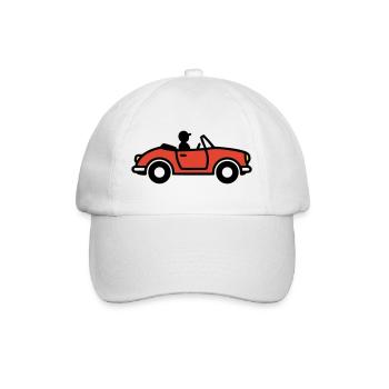 Cabriolet Sportwagen Italien Urlaub Auto - Baseballkappe - Weiß/Weiß - Vorne