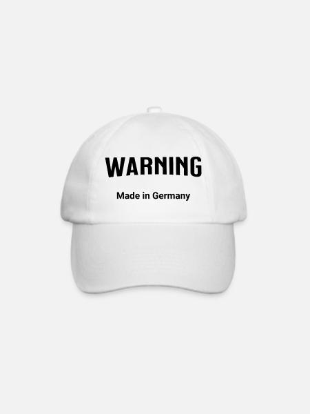 Warning - Made in Germany - Baseballkappe - Weiß/Weiß