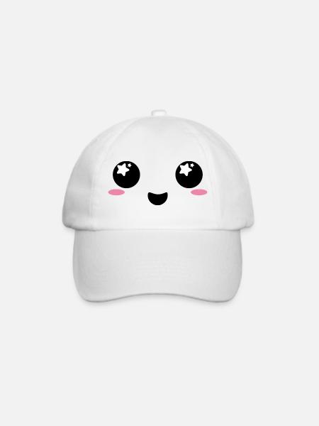 Stawww Kawaiigesicht - Baseballkappe - Weiß/Weiß