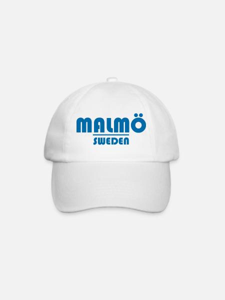 Malmö, Schweden - Baseballkappe - Weiß/Weiß