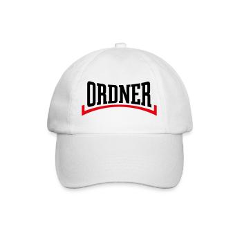 Ordner (Ordnung / Security / Konkav / Black Red) - Baseballkappe - Weiß/Weiß - Vorne