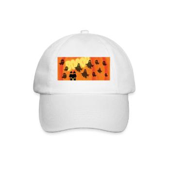 Halloween_Geister - Baseballkappe - Weiß/Weiß - Vorne