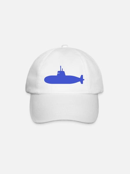 Unterwasser U-Boot Silhouette - Baseballkappe - Weiß/Weiß