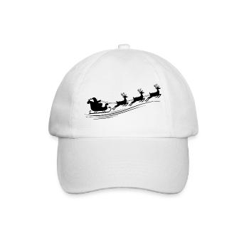 Weihnachtsmann Schlitten Rentiere - Baseballkappe - Weiß/Weiß - Vorne