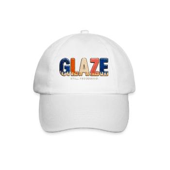 GLASUR – Ich bearbeite noch | Keramisches Wortspiel - Baseballkappe - Weiß/Weiß - Vorne