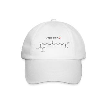 Capsaicin Formel – Chili Chemie Design - Baseballkappe - Weiß/Weiß - Vorne