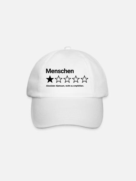 1-Stern-Bewertung auf Menschen - Baseballkappe - Weiß/Weiß