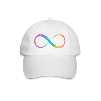 Unendlichkeitszeichen Regenbogen Autismus-Spektrum - Baseballkappe - Weiß/Weiß - Vorne