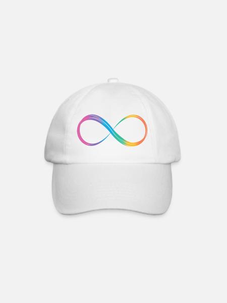 Unendlichkeitszeichen Regenbogen Autismus-Spektrum - Baseballkappe - Weiß/Weiß