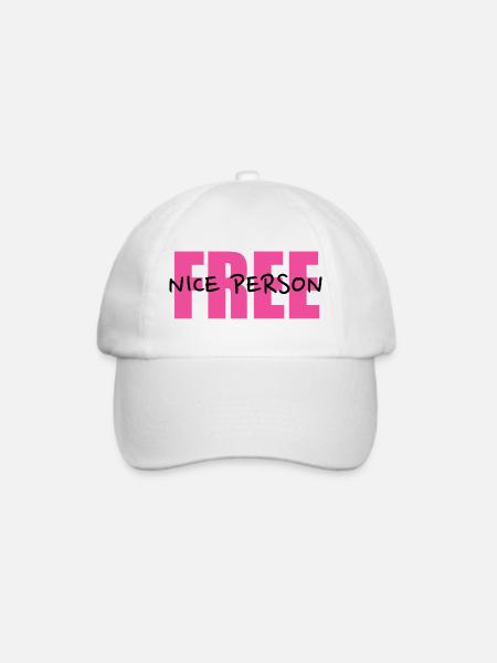 Free Nice Person. - Baseballkappe - Weiß/Weiß