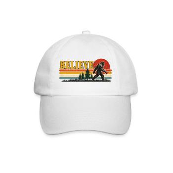 Glaub an Bigfoot Sunset Retro - Baseballkappe - Weiß/Weiß - Vorne