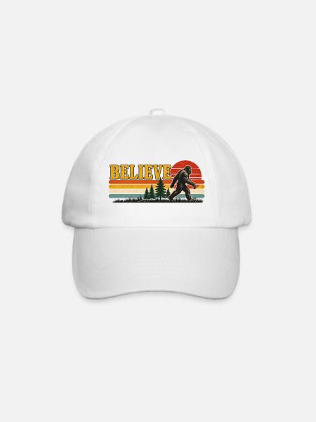 Glaub an Bigfoot Sunset Retro - Baseballkappe - Weiß/Weiß