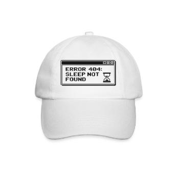 404 Schlaf Nicht Gefunden Pixeldesign - Baseballkappe - Weiß/Weiß - Vorne