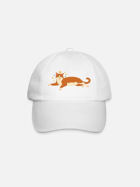 Katzenkönig im Lounge - Baseballkappe - Weiß/Weiß