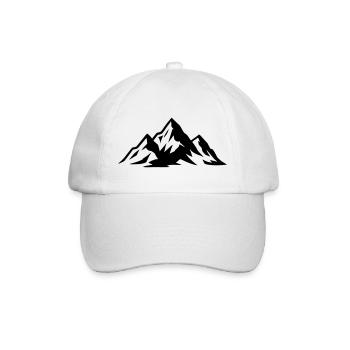 Silhouette der Schweizer Alpen - Baseballkappe - Weiß/Weiß - Vorne