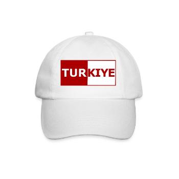 Türkei Blockwortmarke Rot-Weiß - Baseballkappe - Weiß/Weiß - Vorne