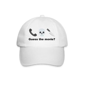 Totenkopf mit Handy und Messer Rate mal, der Film? - Baseballkappe - Weiß/Weiß - Vorne