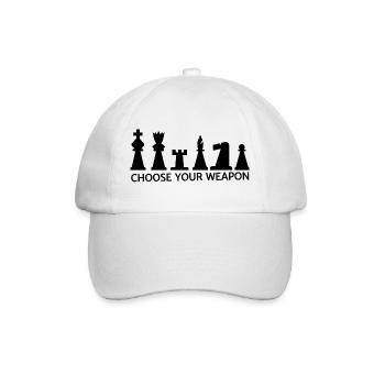 Choose you Weapon - chess - Schach - Baseballkappe - Weiß/Weiß - Vorne