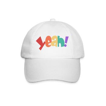 Bunte Yeah Typografie Design - Baseballkappe - Weiß/Weiß - Vorne