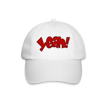 Yeah! Knallrot Ausdruck - Baseballkappe - Weiß/Weiß - Vorne