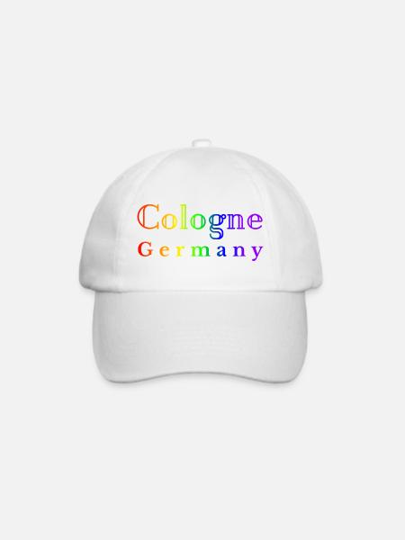 Köln Regenbogen Schriftzug - Baseballkappe - Weiß/Weiß