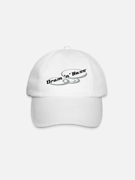Drum 'n' Bass Design - Baseballkappe - Weiß/Weiß