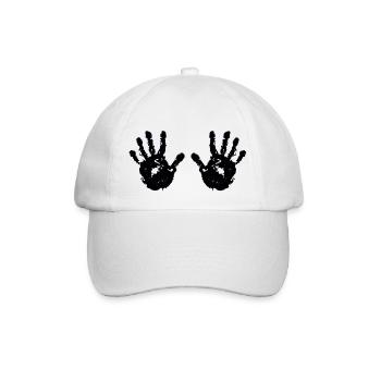 handabdruck - schwarz - Baseballkappe - Weiß/Weiß - Vorne
