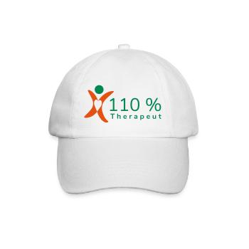 110 % Therapeut - Baseballkappe - Weiß/Weiß - Vorne