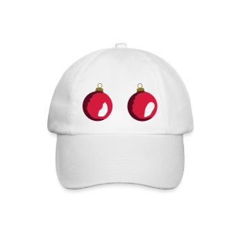 Christ Baum Kugeln - Xmas Boobs - Baseballkappe - Weiß/Weiß - Vorne